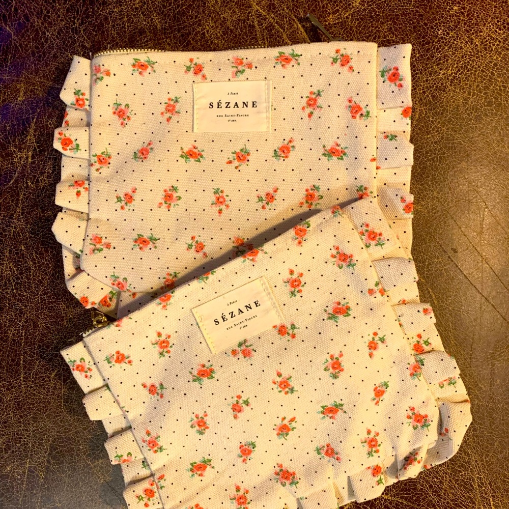 SOLD 2 Sezane makeup pouches